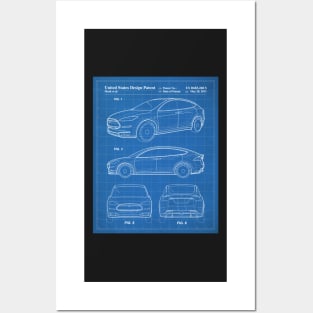 Tesla Model S Patent - Tesla Art - Blueprint Posters and Art